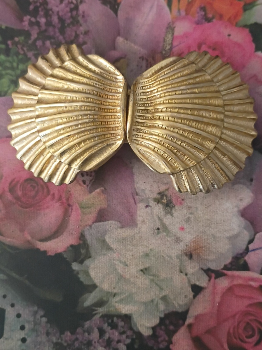 ❤️Rare DOUGLAS PAQUETTE GOLD SCALLOP SHELL Belt Buckle 3 3/4 X 2